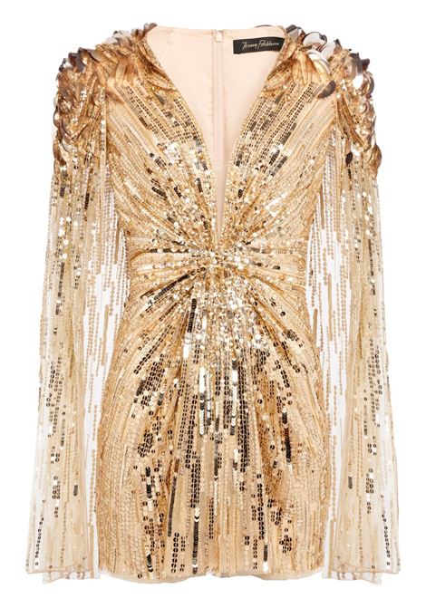 Gold honey sequin-embellished mini dress Jenny Packham - women JENNY PACKHAM | JPEX3082098